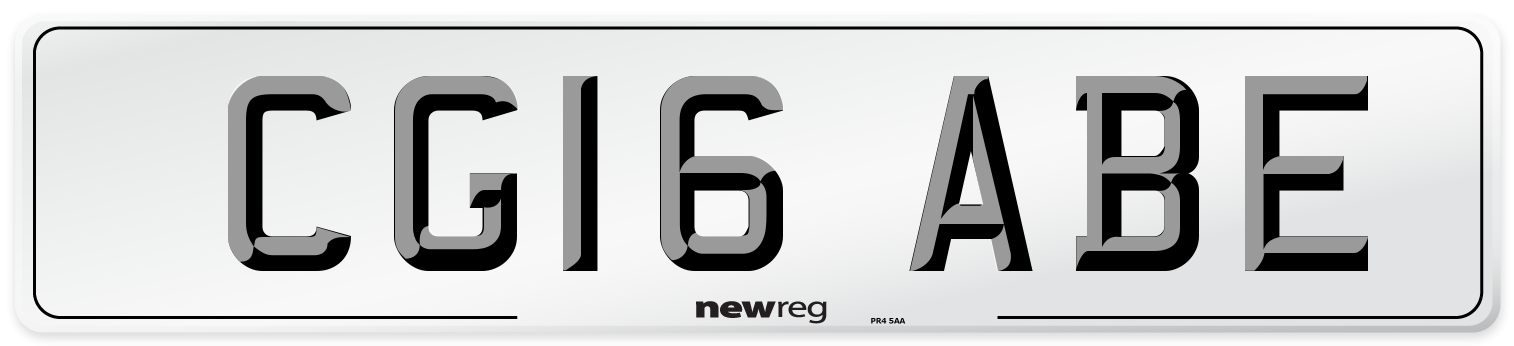 CG16 ABE Number Plate from New Reg